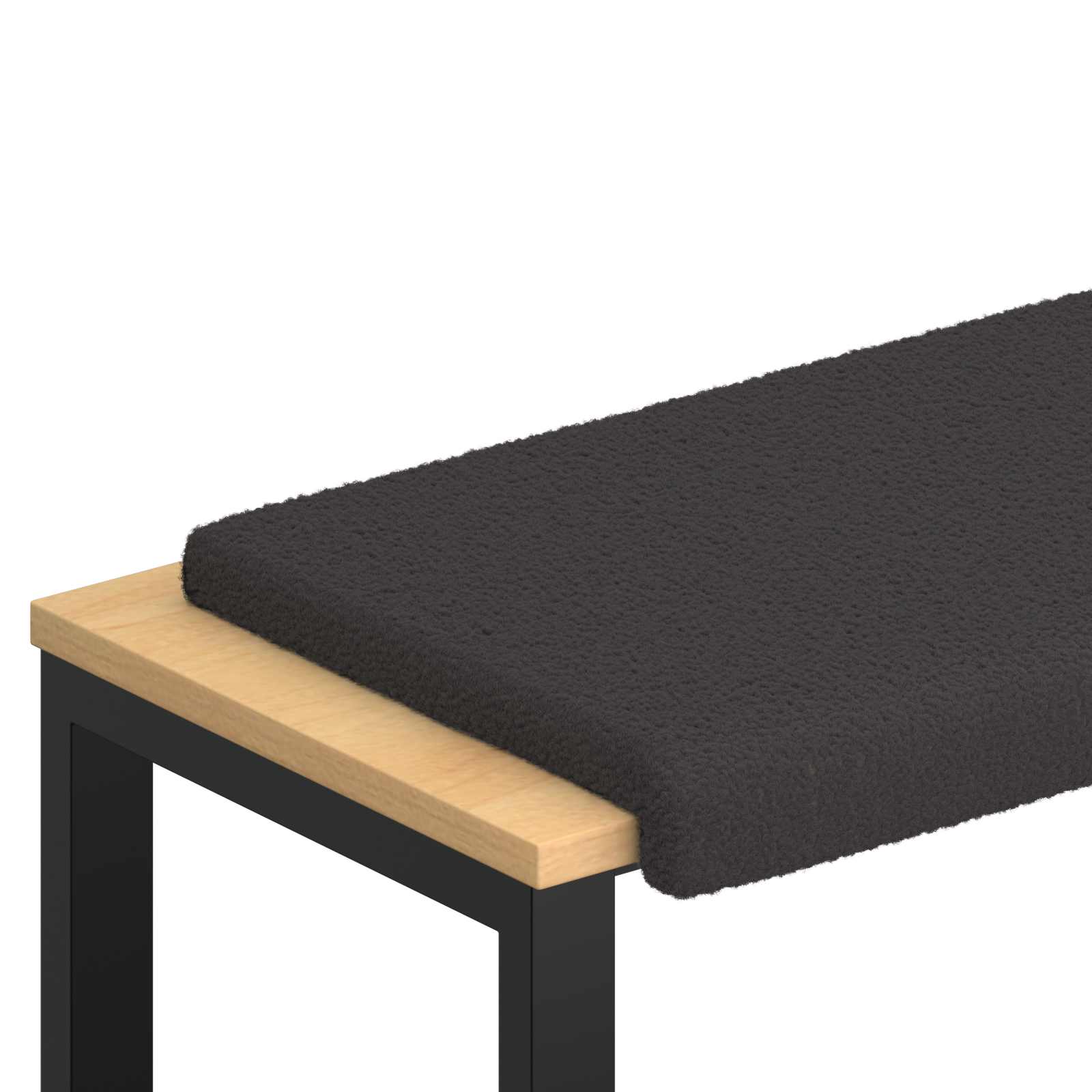 Bänk kudde Sherpa tyg Mörkgrå Djup 35 cm