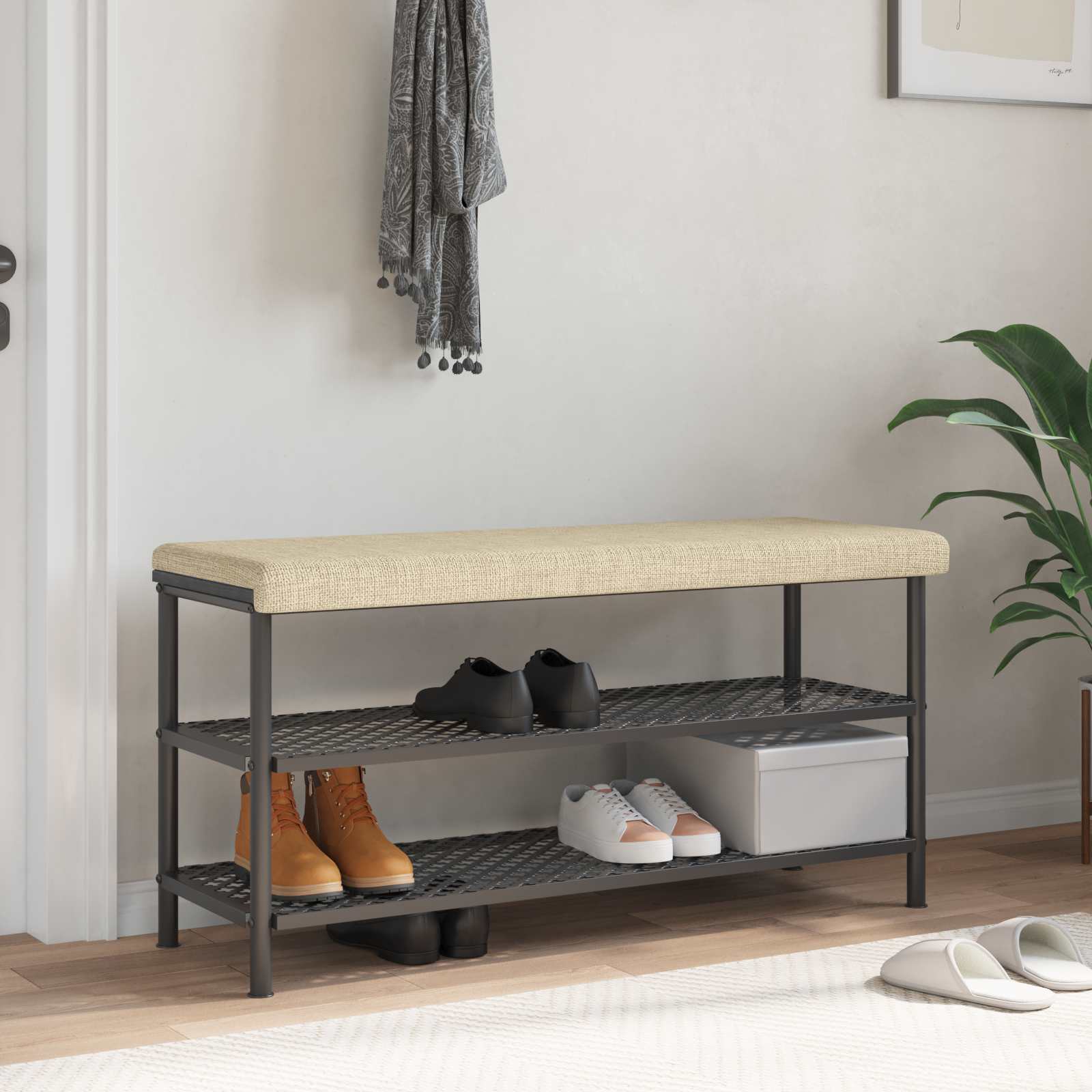 Bänk kudde Tyg Gräddvit Djup 35 cm