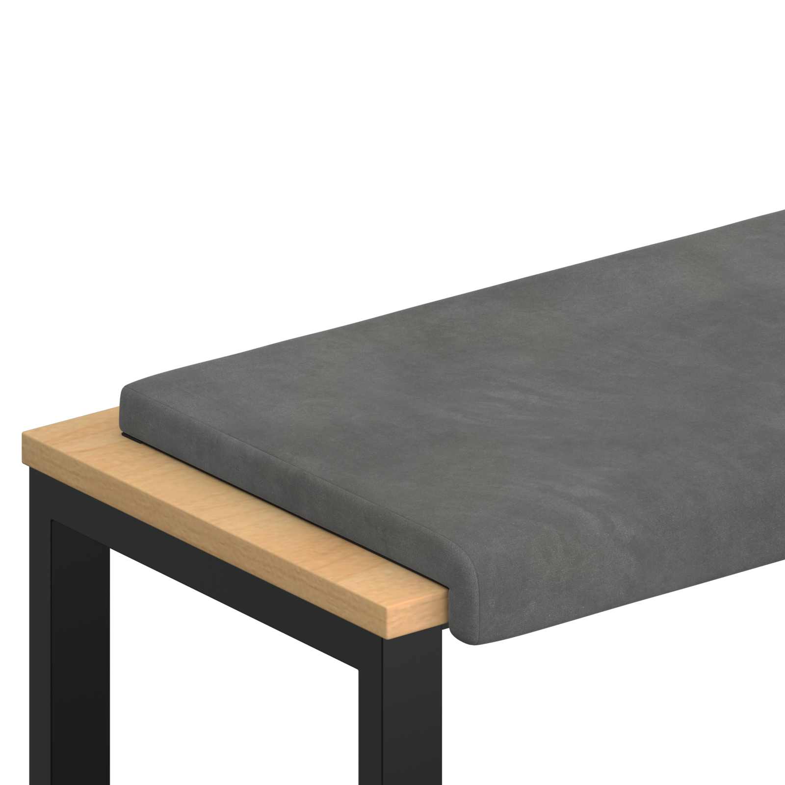 Bänk kudde Sammet Mörkgrå Djup 35 cm
