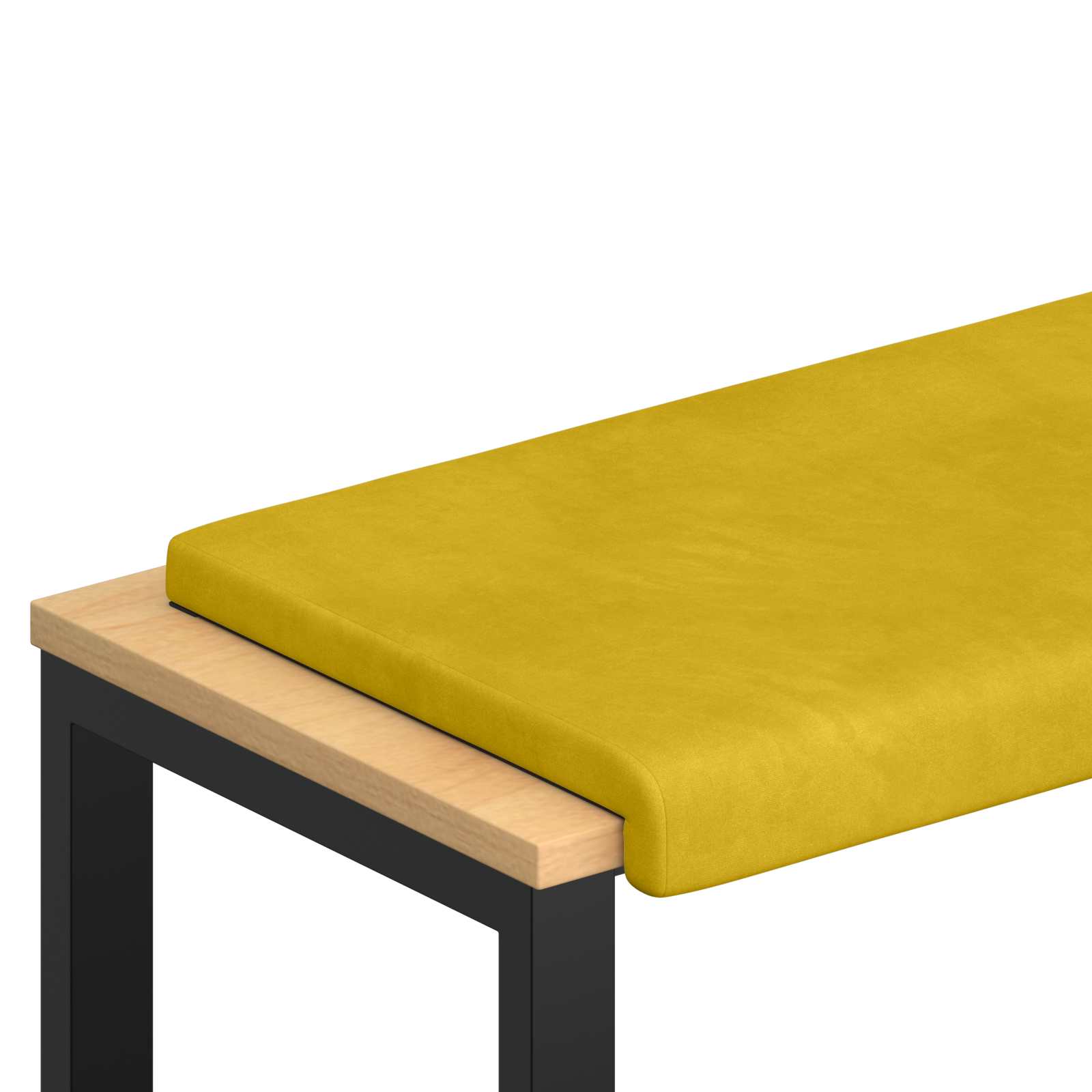 Bänk kudde Sammet Gul Djup 35 cm