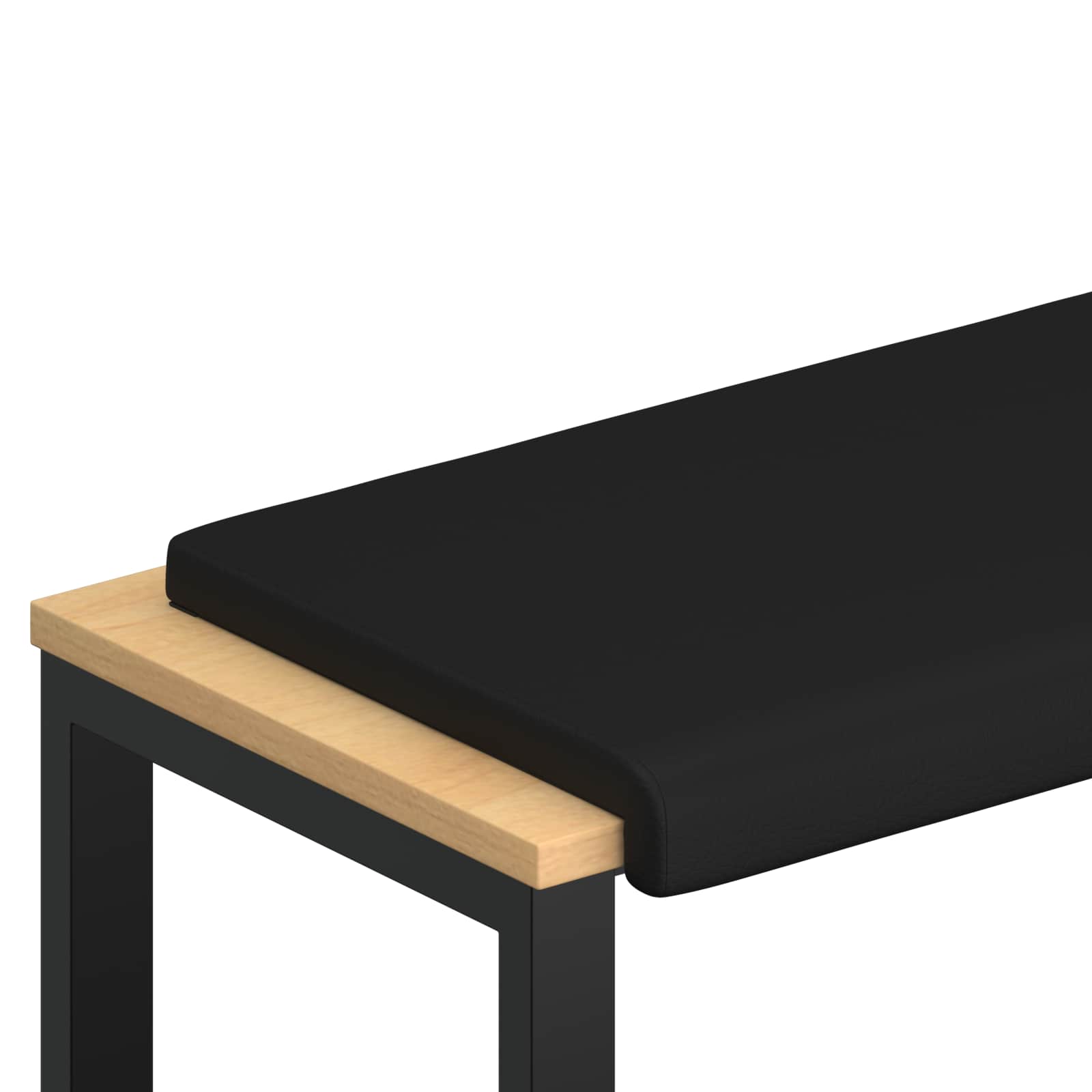 Bänk kudde Konstläder Svart Djup 35 cm