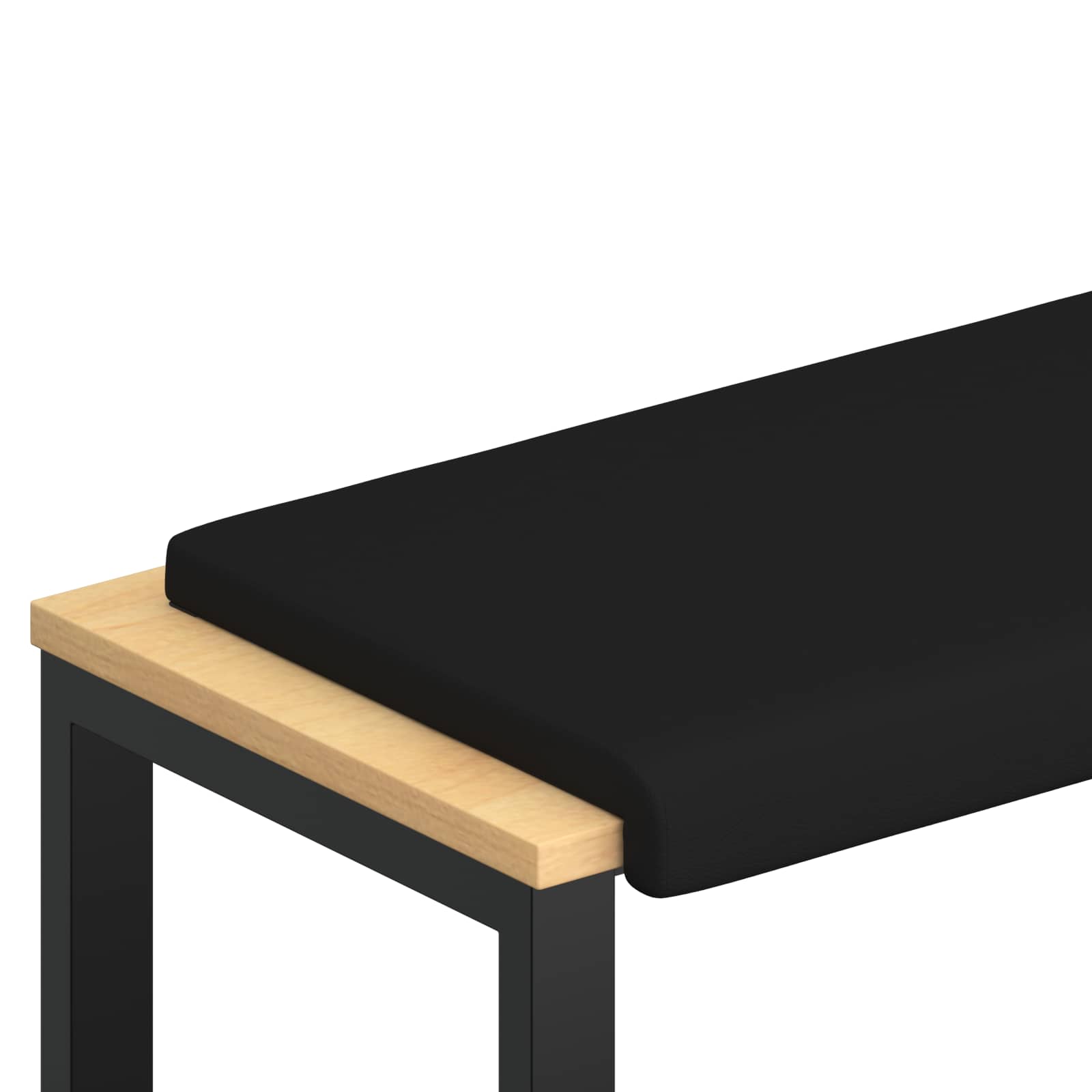 Bänk kudde Konstläder Svart Djup 35 cm