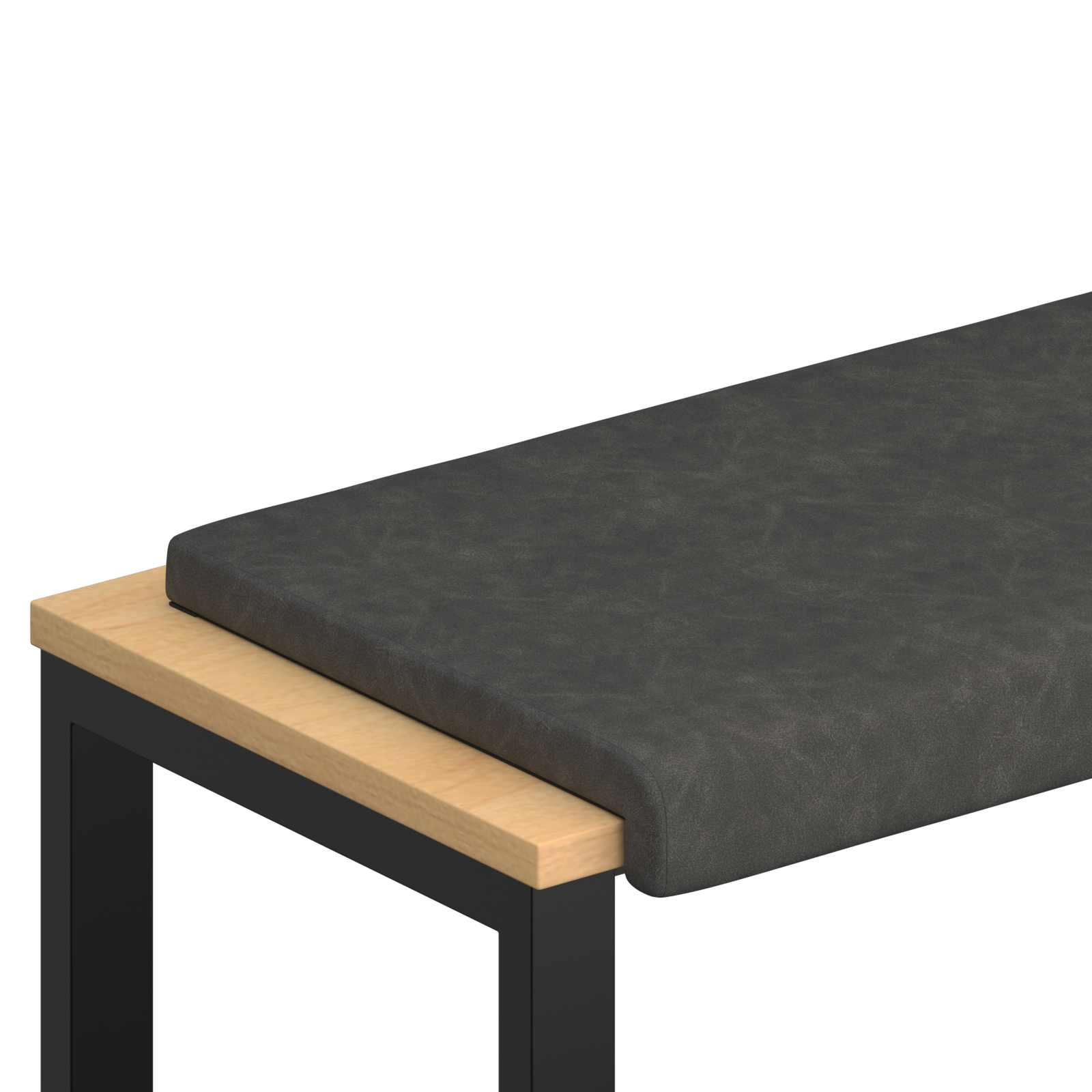 Bänk kudde Konstläder Svart Djup 35 cm