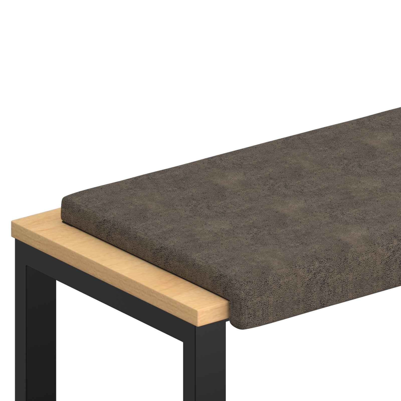 Bänk kudde Faux mockatyg Mörkgrå Djup 35 cm