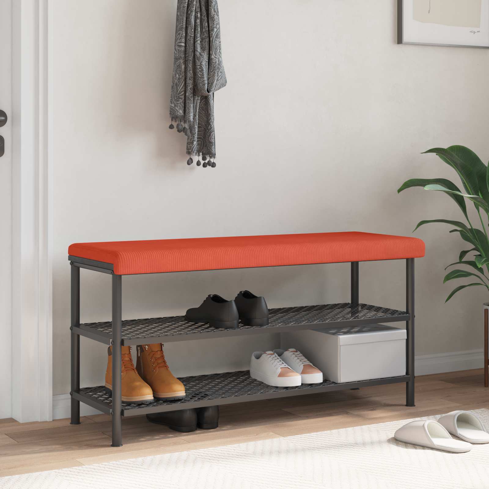 Bänk kudde manchester Röd orange Djup 35 cm
