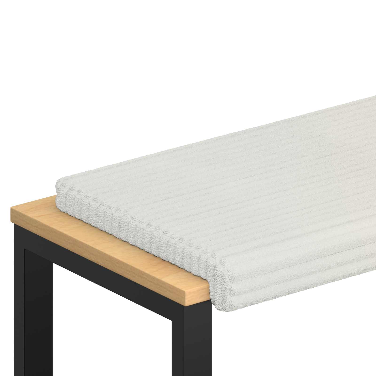 Bänk kudde Plush kordfløyel Gräddvit Djup 35 cm