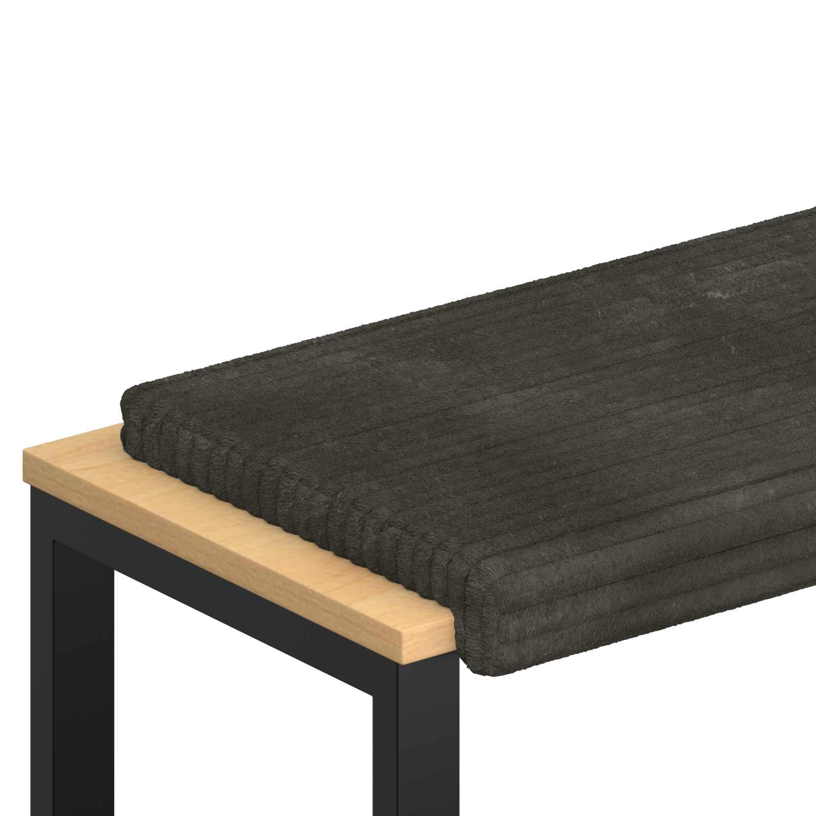 Bänk kudde Plush kordfløyel Antracit Djup 35 cm