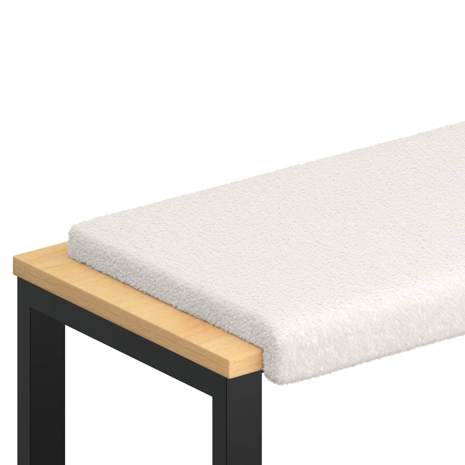 Bänk kudde Sherpa tyg Gräddvit Djup 35 cm