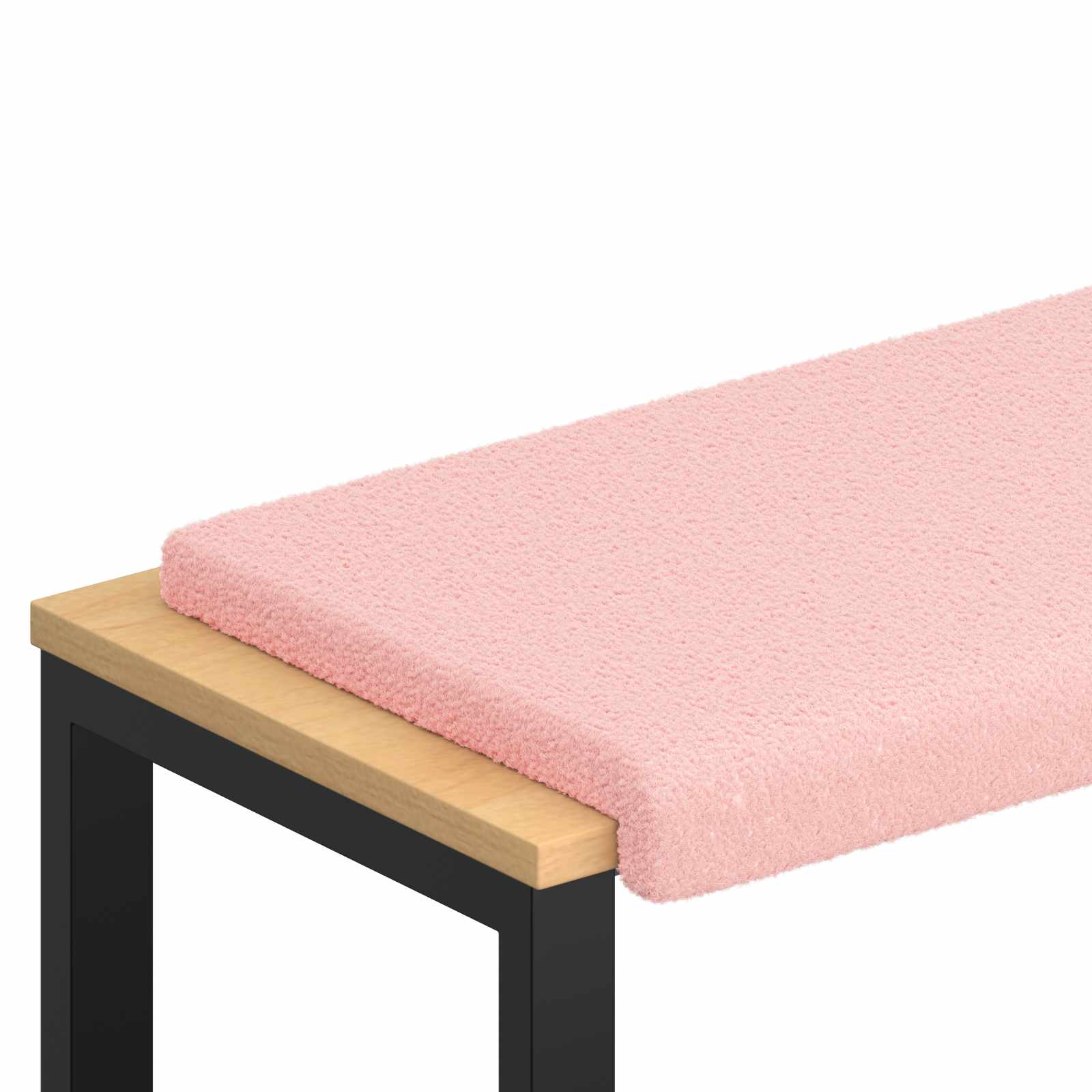 Bänk kudde Sherpa tyg Rosa Djup 35 cm