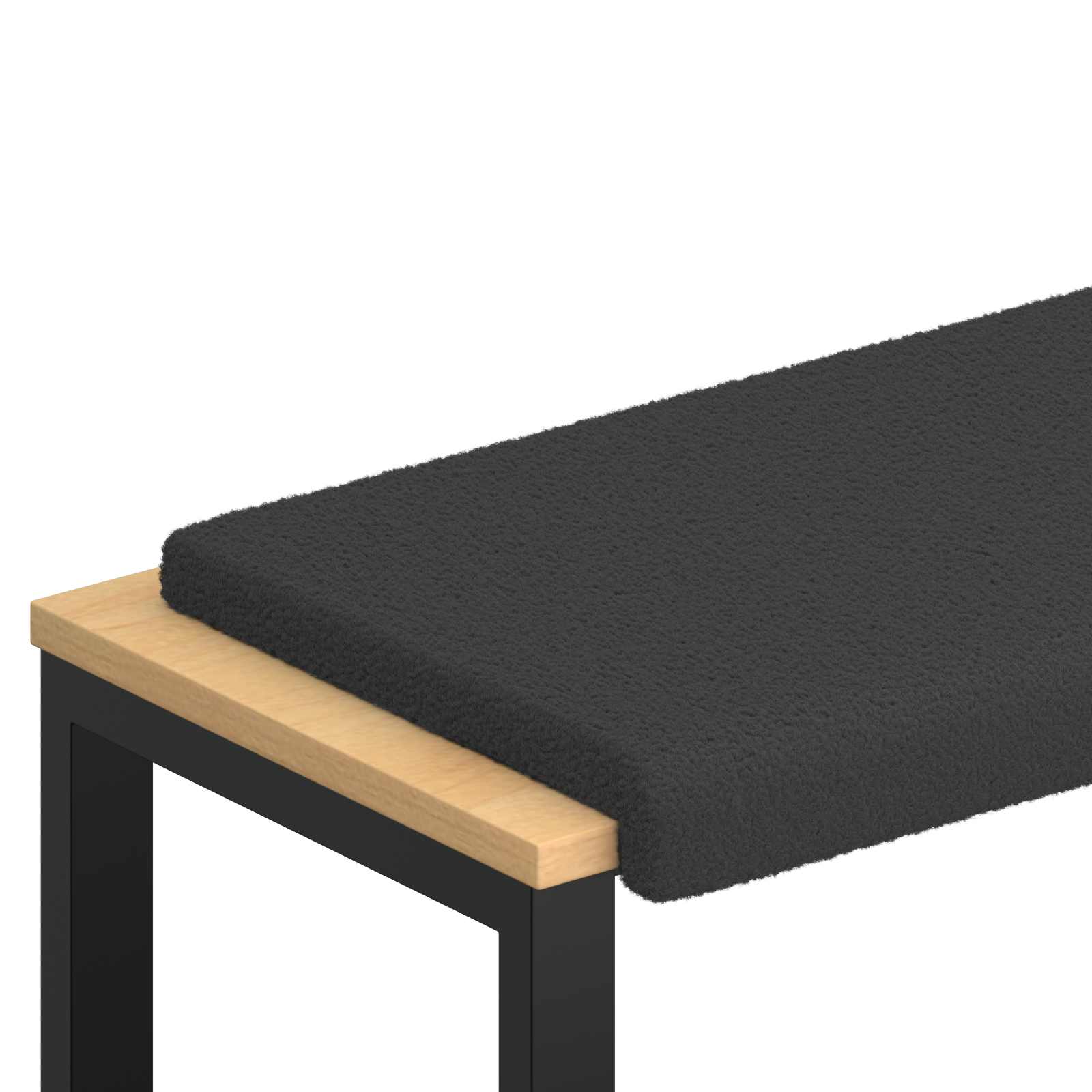 Bänk kudde Sherpa tyg Mörkgrå Djup 35 cm