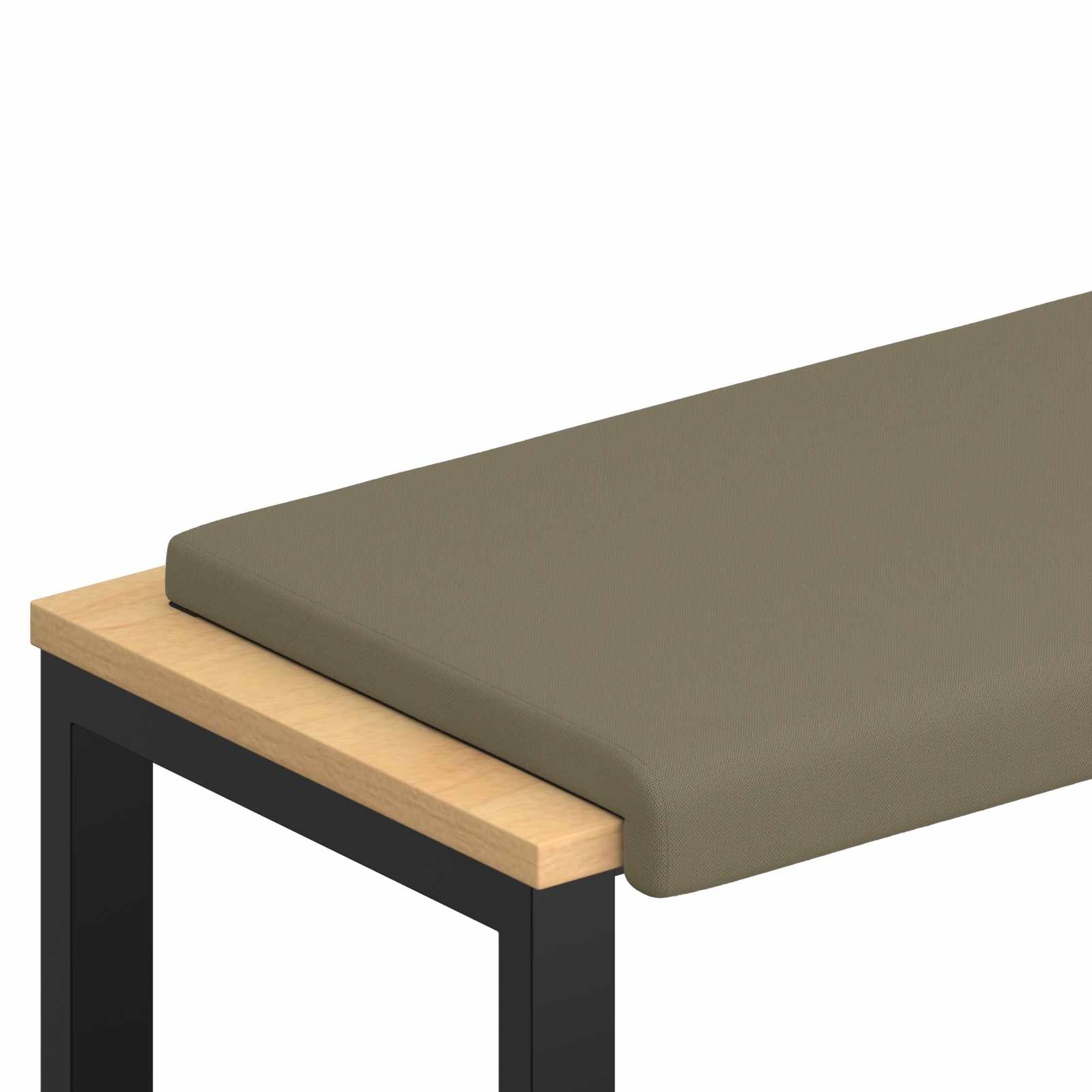 Bänk kudde Texturerad Sammet Kaki Djup 35 cm