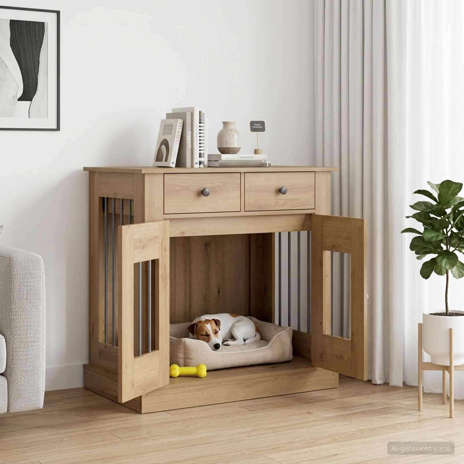 Hundbur möbel Artisan-ek 80 x 47,5 x 80 cm Konstruerat trä