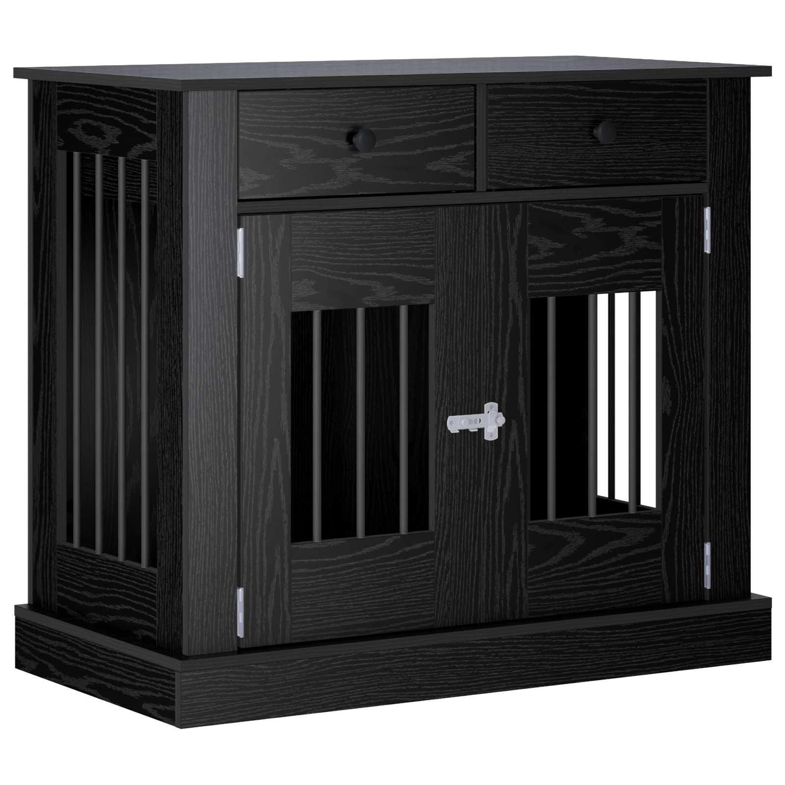 Hundbur möbel Svart ek 90 x 47,5 x 80 cm Konstruerat trä