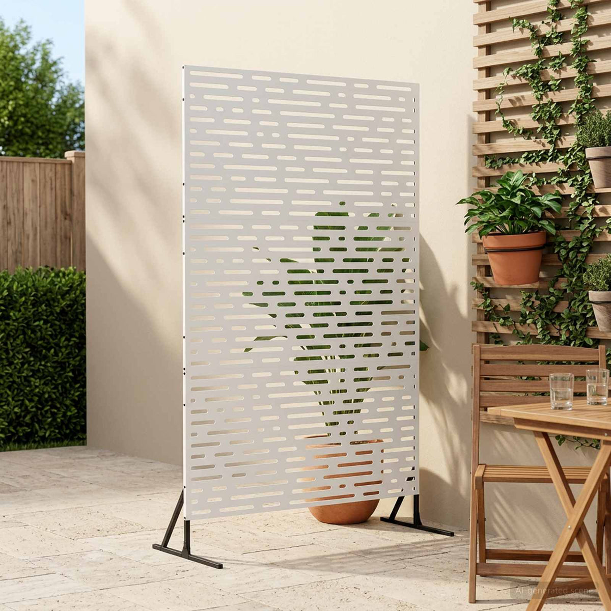 Avskärmningsskärm 100 x 50 x 180 cm Stål Vit
