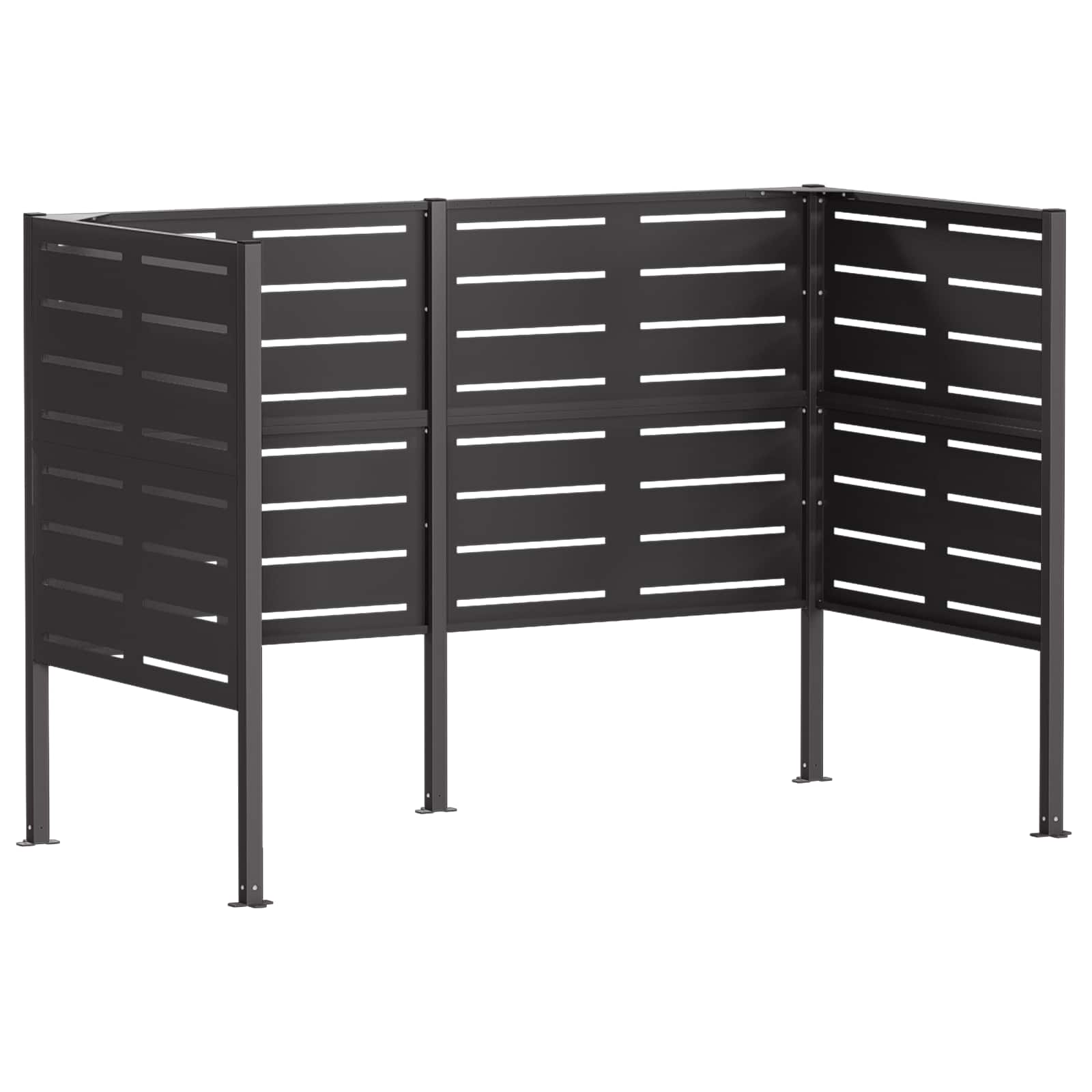 Soptunneskärm 167 x 85 x 113 cm Stål Svart