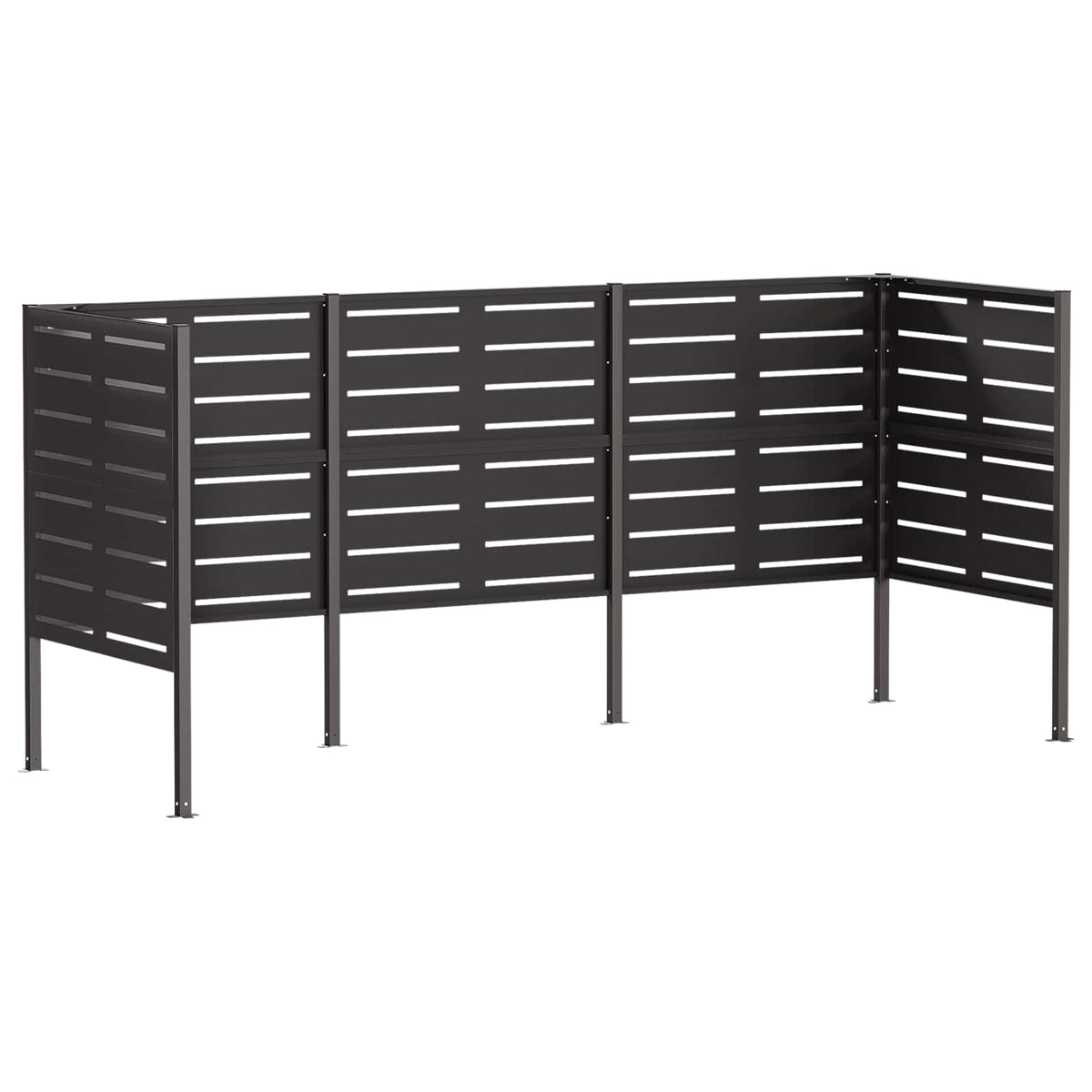 Soptunneskärm 249 x 85 x 113 cm Stål Svart