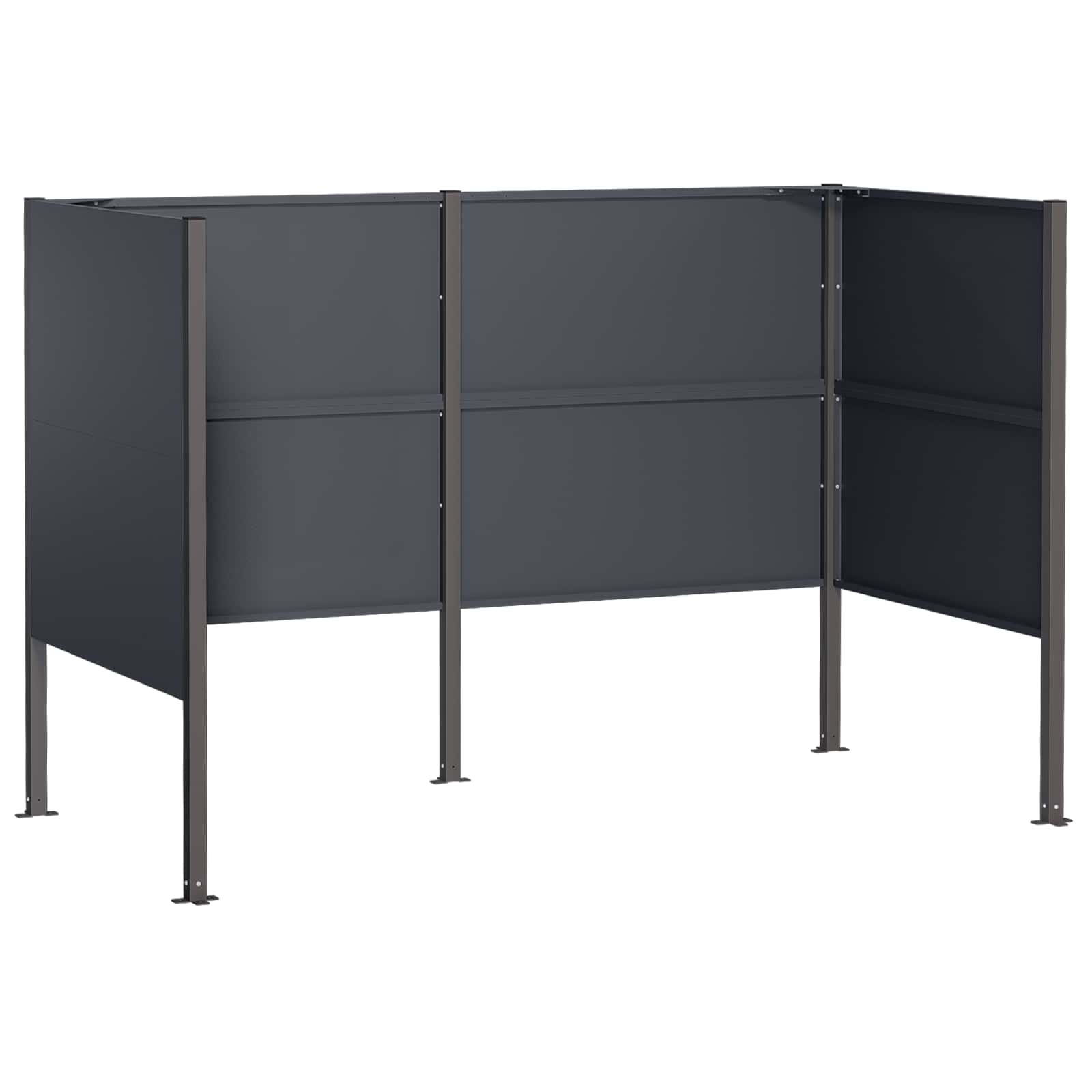 Soptunneskärm 167 x 85 x 113 cm Stål Antracit