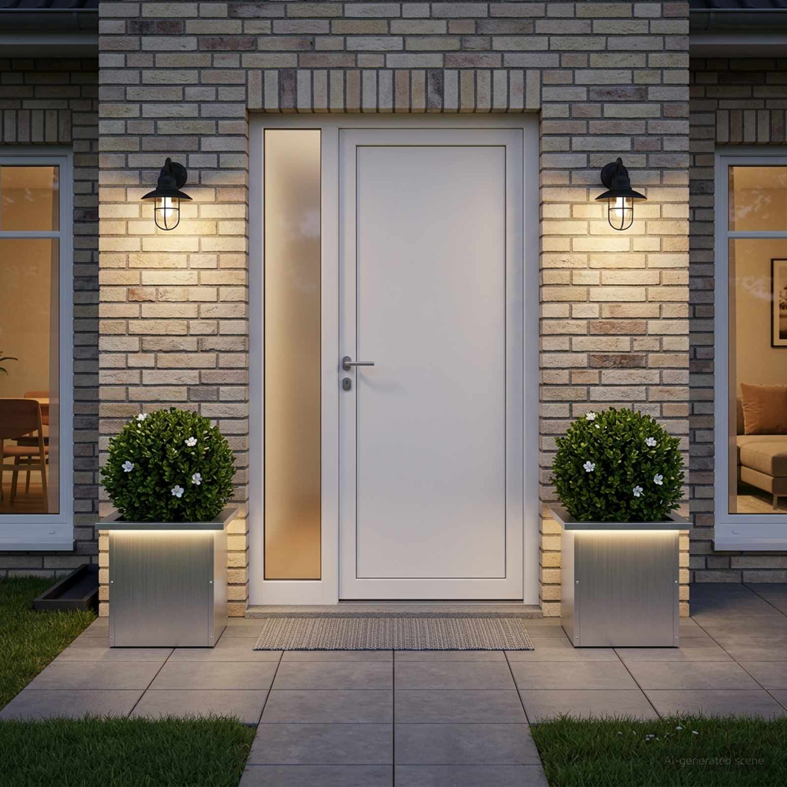 Odlingslåda med LED 2 st Silver 30 x 30 x 30 cm
