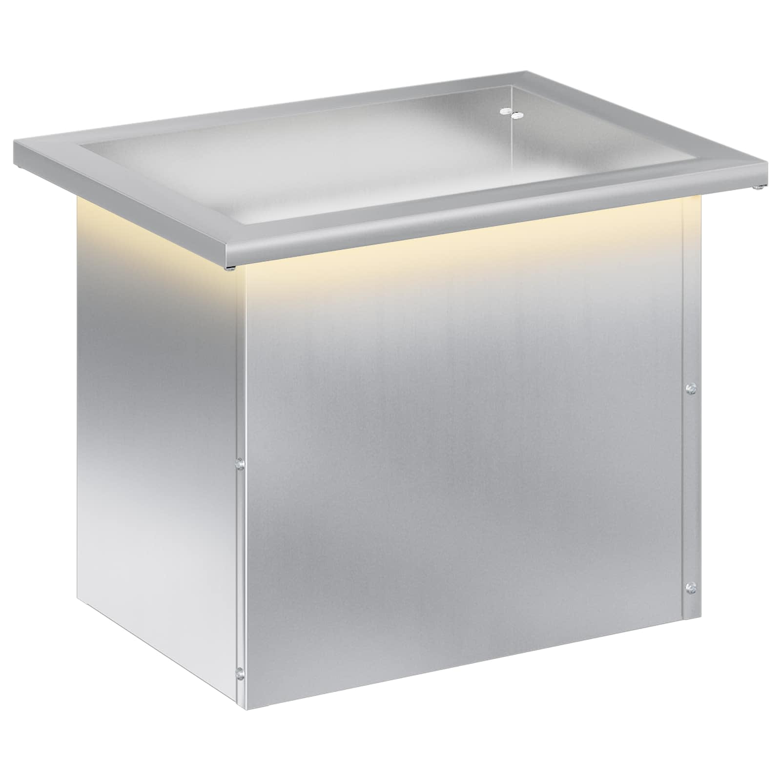 Odlingslåda med LED Silver 30 x 40 x 30 cm Galvaniserat stål
