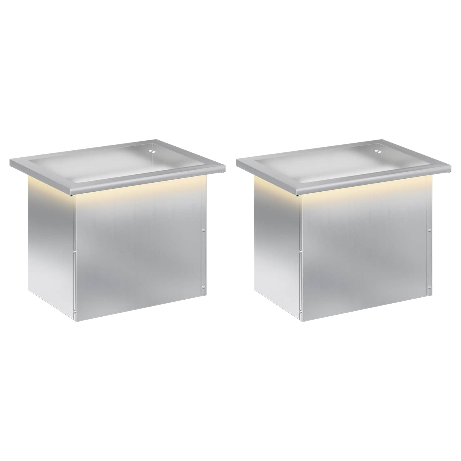 Odlingslåda med LED 2 st Silver 30 x 40 x 30 cm