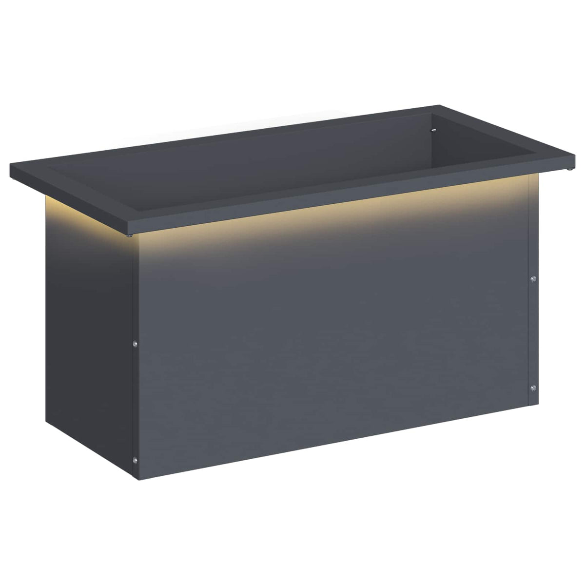 Odlingslåda med LED Antracit 30 x 60 x 30 cm Stål