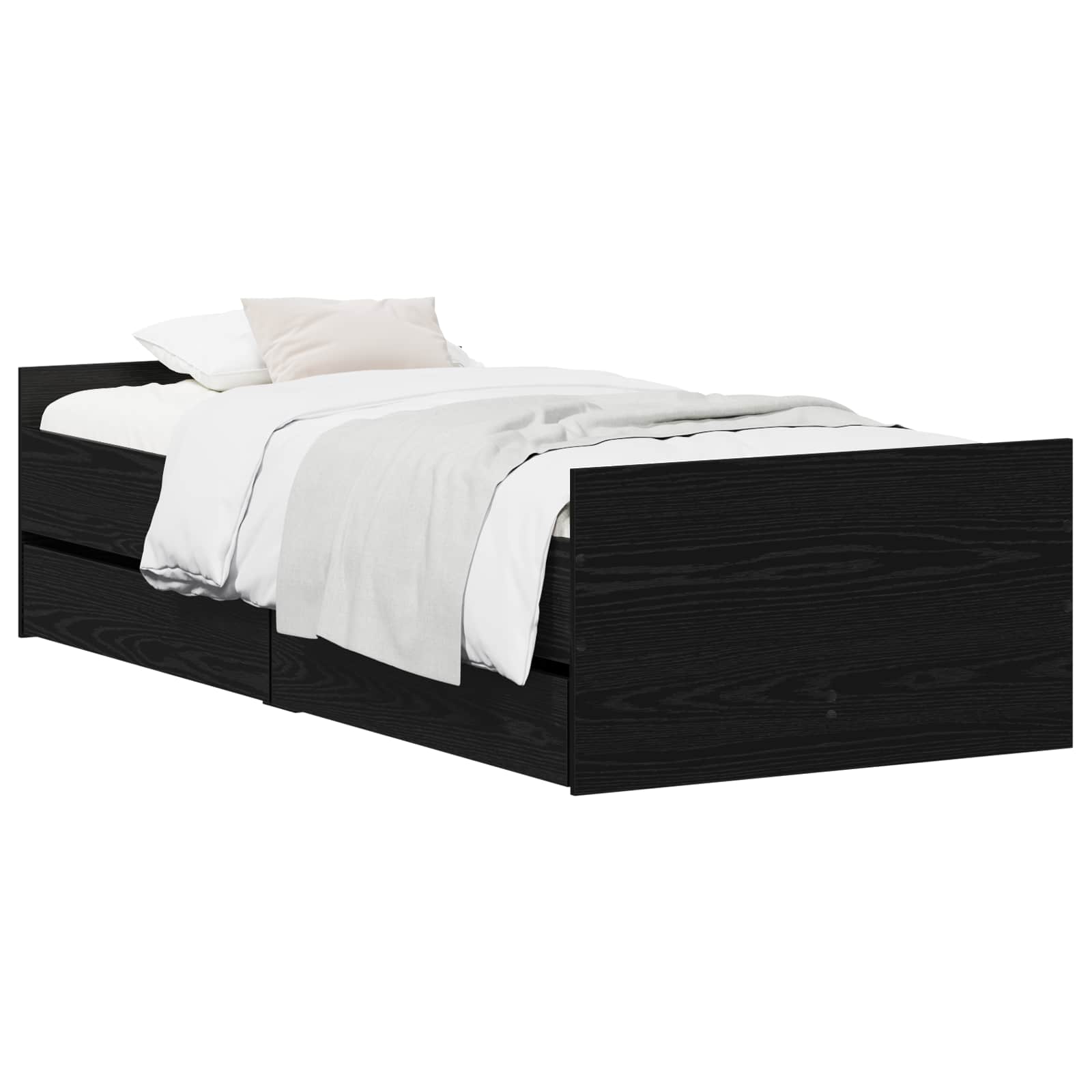 Sängram Svart ek 100 x 200 cm Konstruerat trä