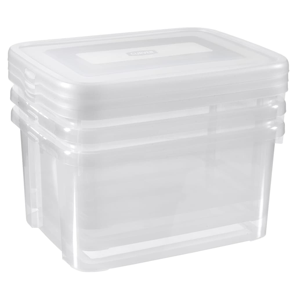 Curver Förvaringslådor set Handy 3x25L transparent