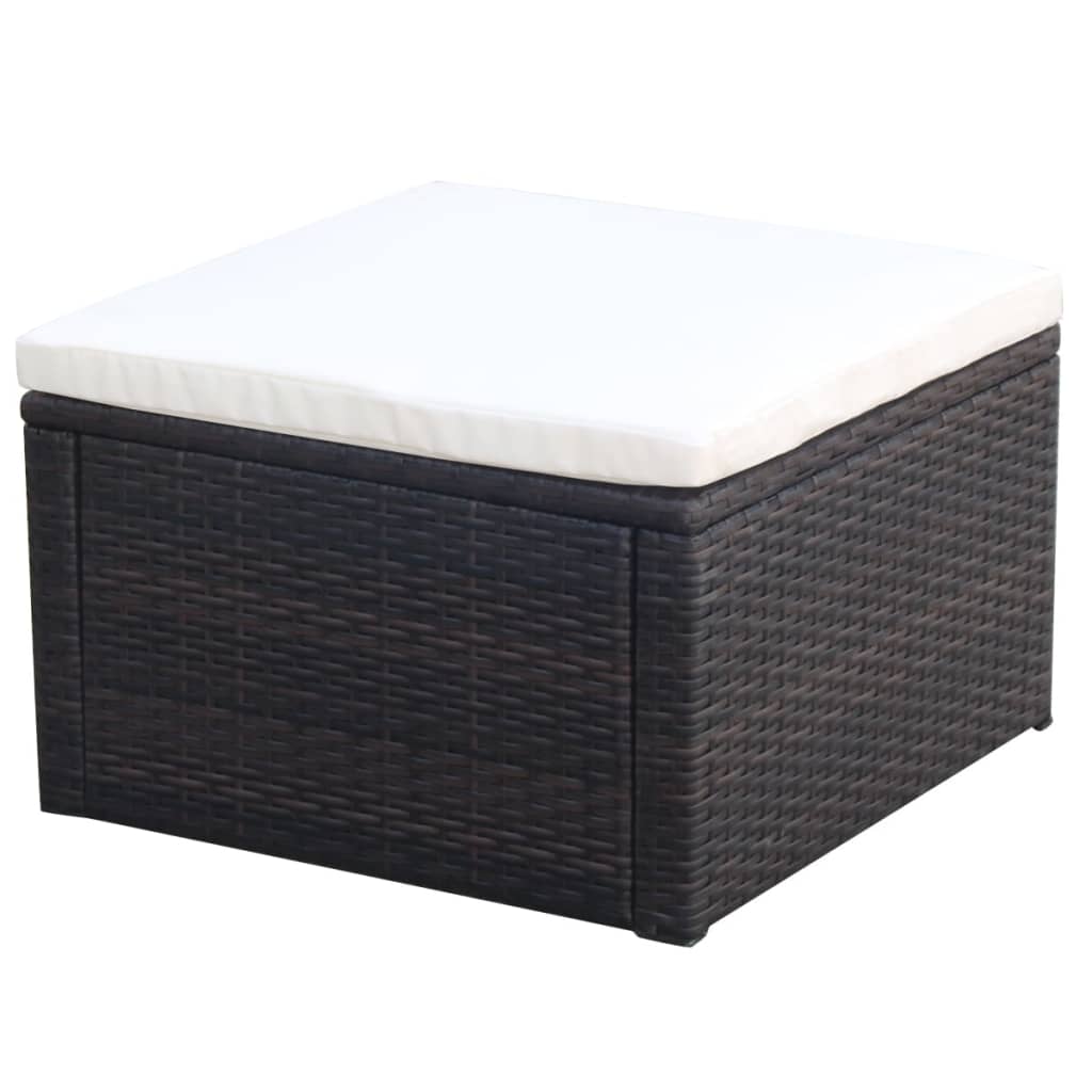 Fotpall ottoman 53x53x30 cm konstrotting brun