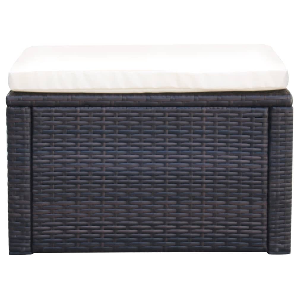 Fotpall ottoman 53x53x30 cm konstrotting brun