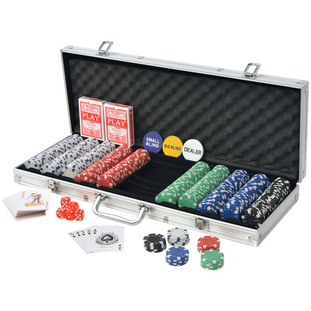 Pokerset med 500 marker aluminium