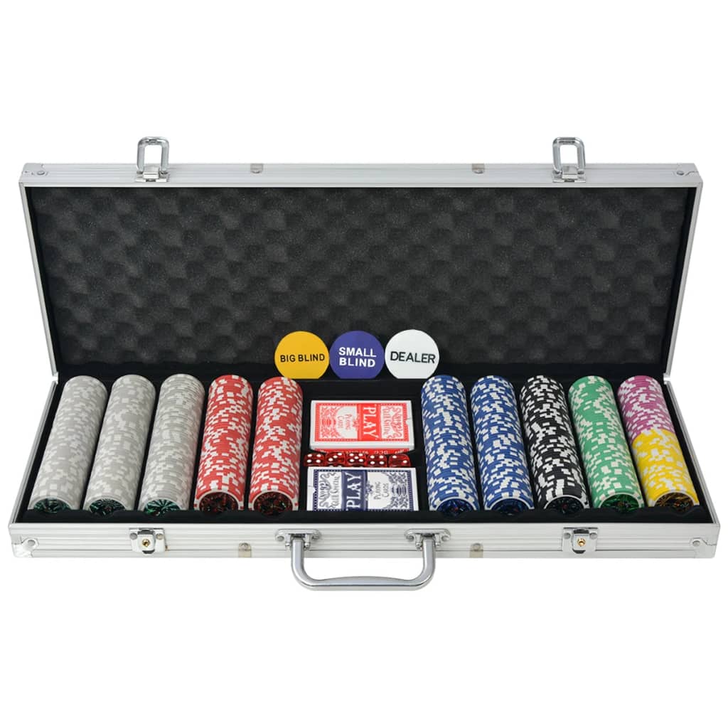 Pokerset med 500 laser-marker aluminium