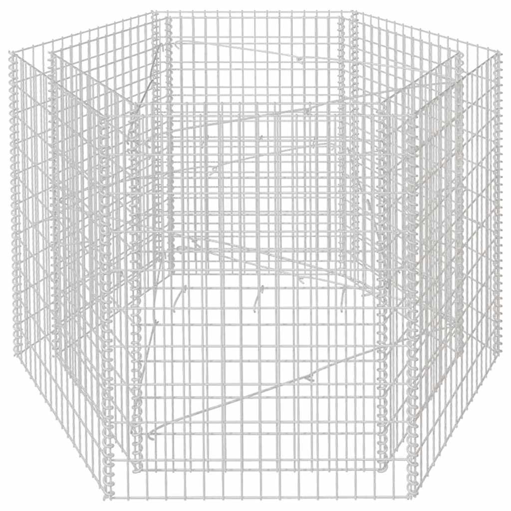 Hexagonal planteringsgabion upphöjd 160x140x100 cm