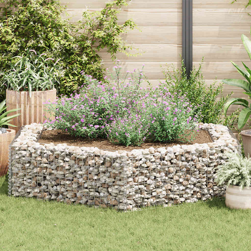 Hexagonal planteringsgabion upphöjd 200x173x40 cm