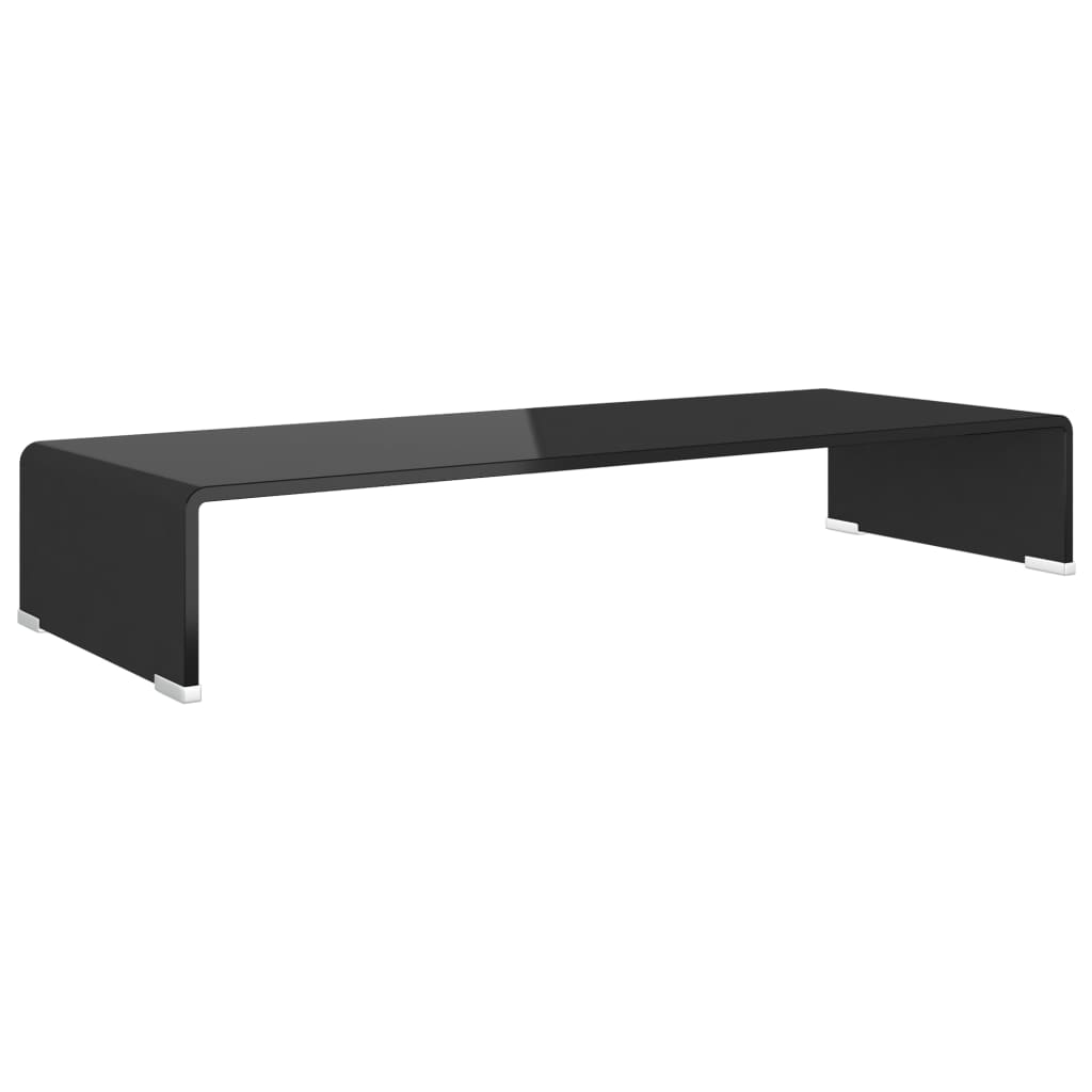 TV-bord glas svart 80x30x13 cm