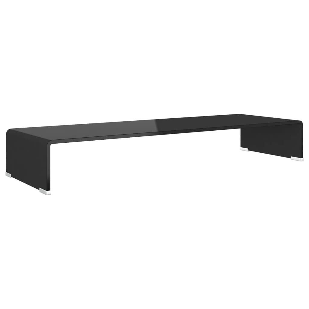 TV-bord glas svart 90x30x13 cm