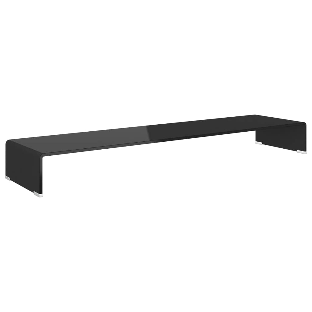 TV-bord glas svart 120x30x13 cm