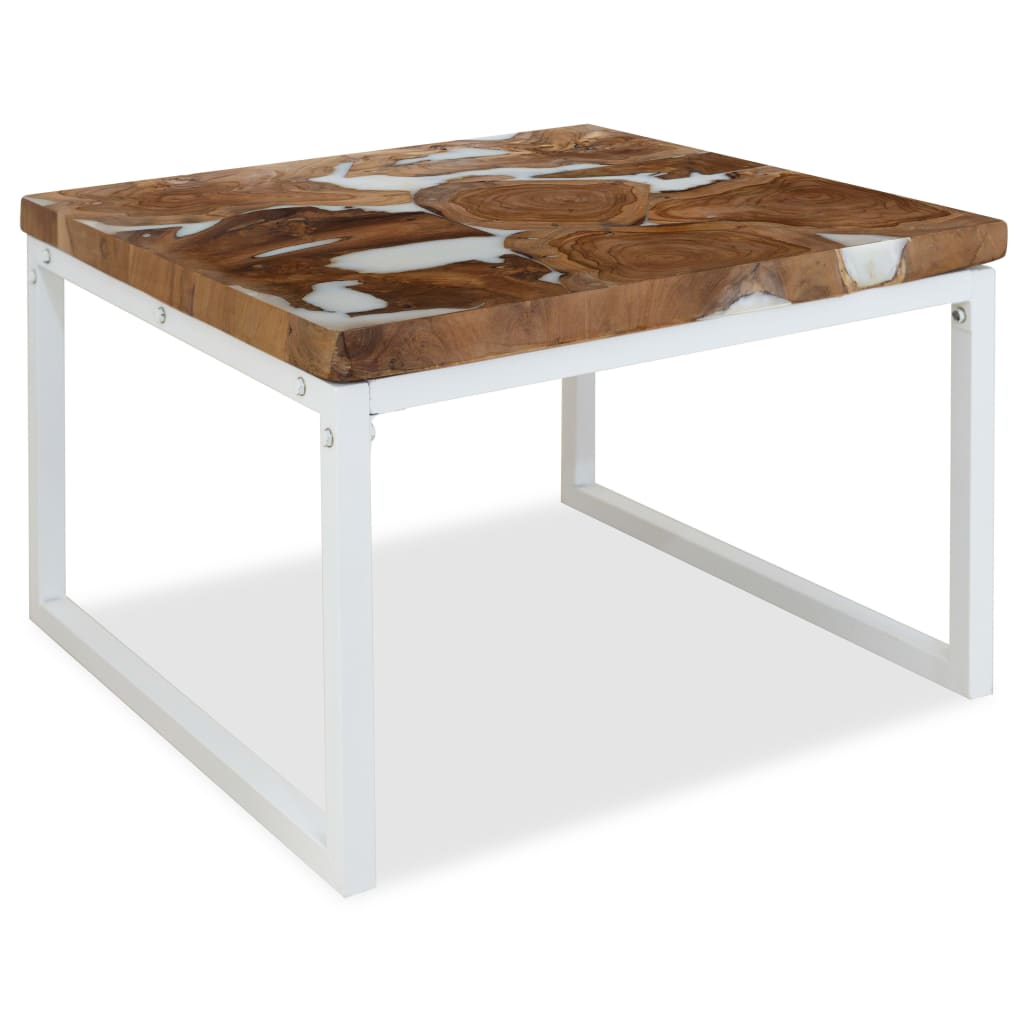 Soffbord teak och harts 60x60x40 cm