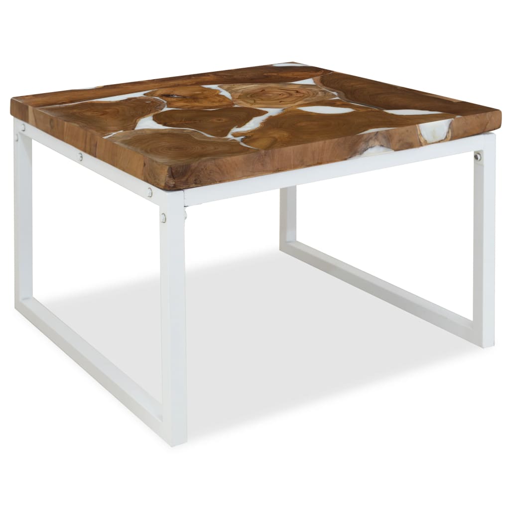 Soffbord teak och harts 60x60x40 cm