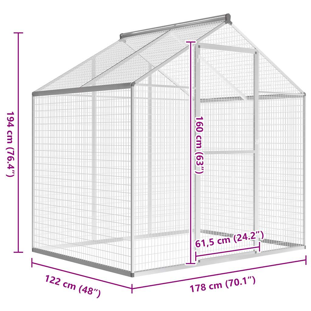 Utevoljär i aluminium 178x122x194 cm