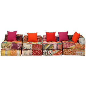 Modulpuff 4-sits lappad tyg