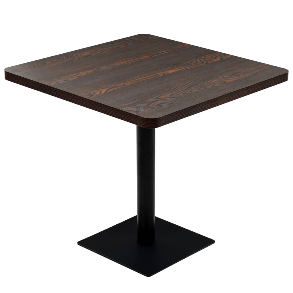 Bistrobord MDF och stål fyrkantigt 80x80x75 cm mörk aska