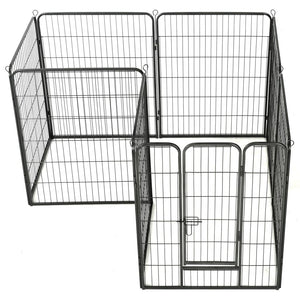 Hundhage 8 paneler stål 80x100 cm svart