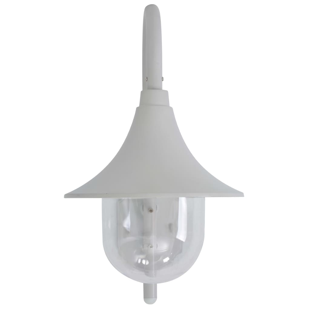 Vägglampa för trädgård E27 42 cm aluminium vit