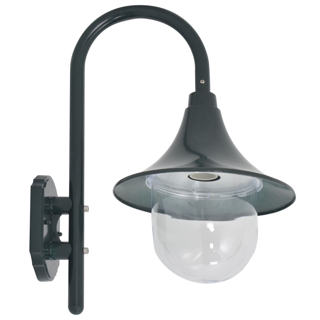 Vägglampa för trädgård E27 42 cm aluminium mörkgrön