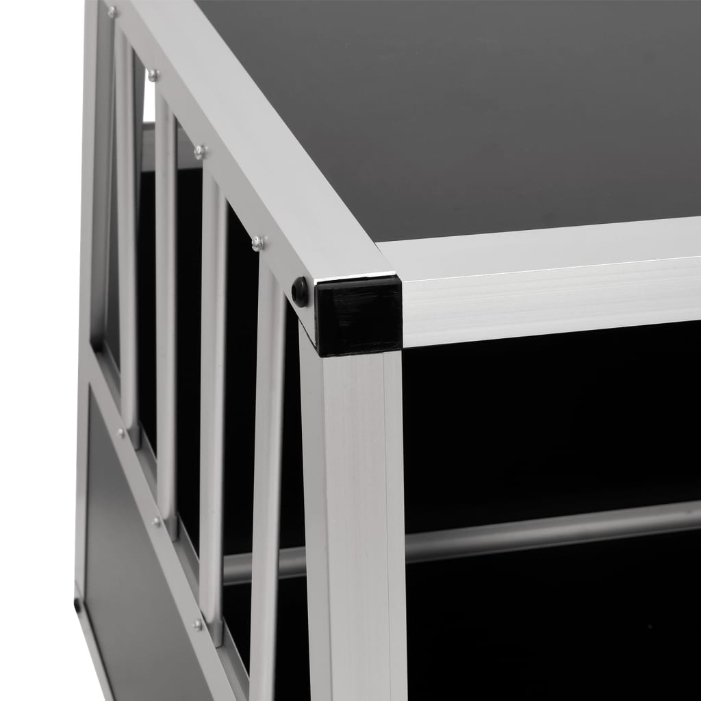 Hundbur med dubbel dörr 89x69x50 cm