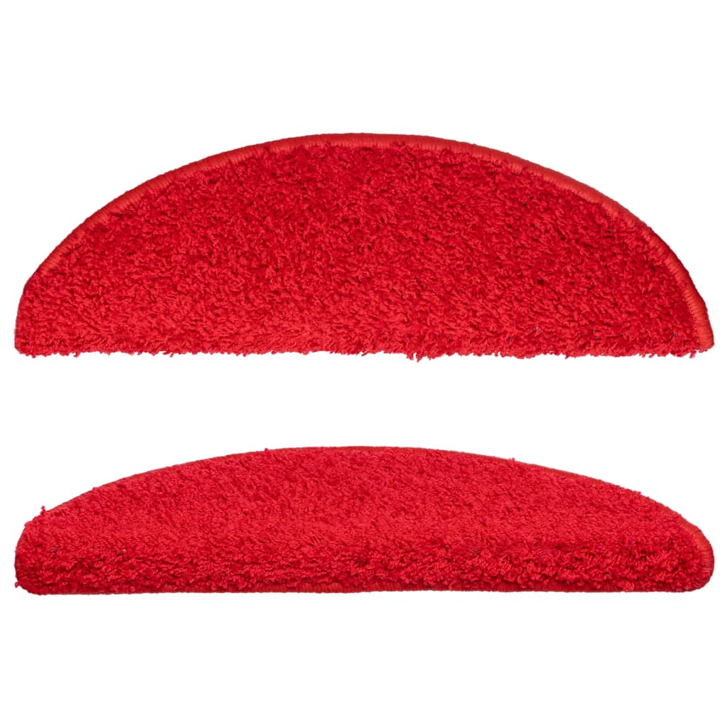 Trappmattor 15 st 56x17x3 cm röda halvrunda