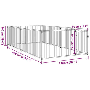 Hundgård för utomhusbruk 200x400x100 cm