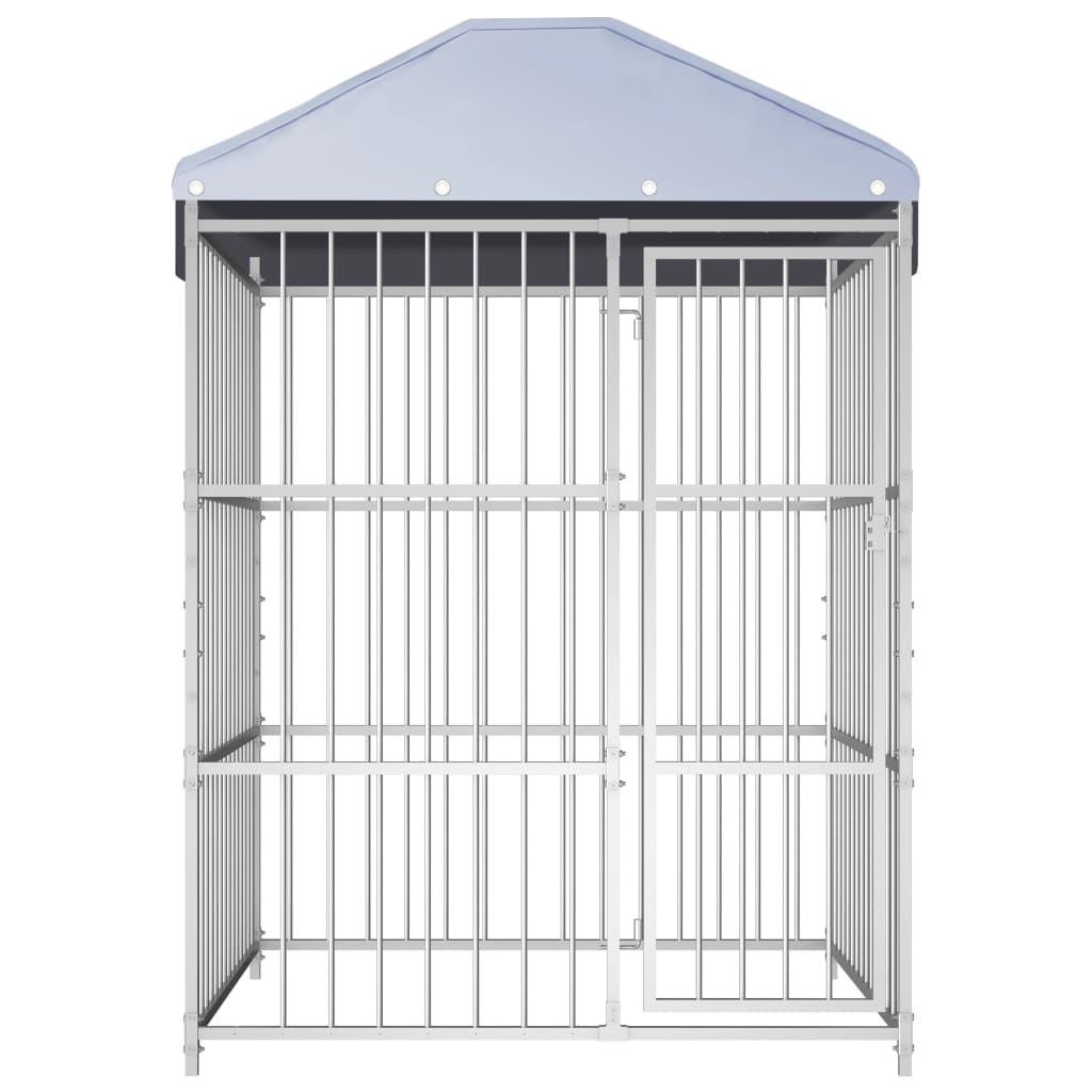 Hundgård för utomhusbruk med tak 150x150x200 cm