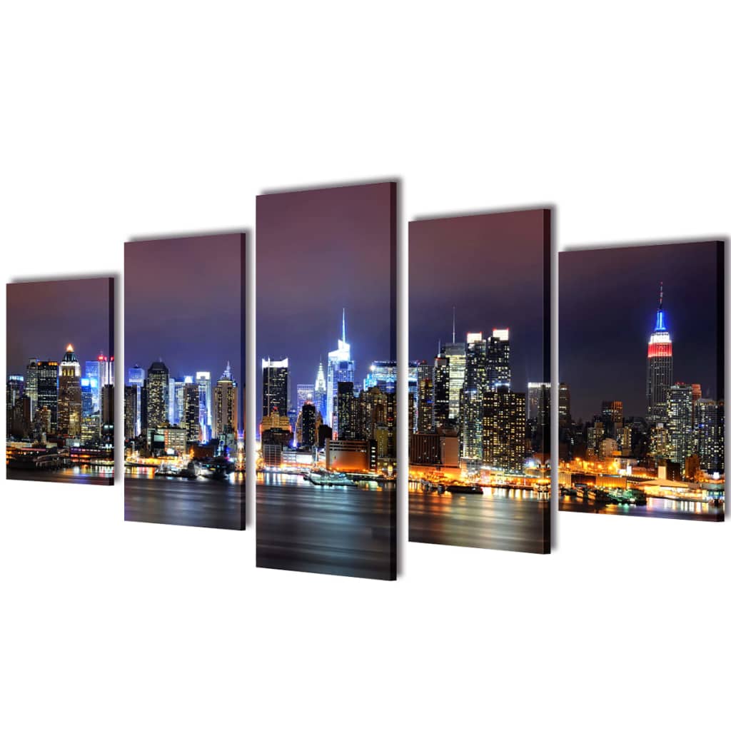 Canvastavlor New York Skyline 200 x 100 cm