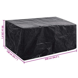 Överdrag till trädgårdsmöbler 8 öljetter 240 x 140 x 90 cm
